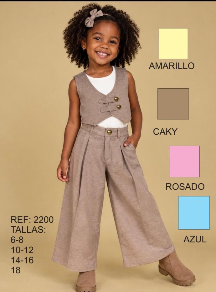 Conjunto Infantil de Chaleco y Pantalón Ancho