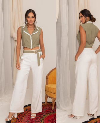 Conjunto  en lino /algodón